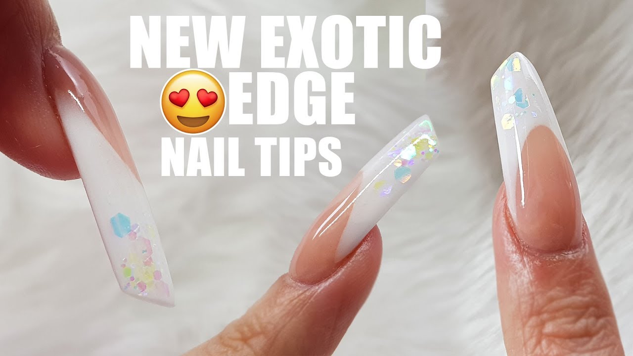 acrylic nail exotic edge russian almond nail tutorial glitter planet new tips