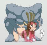 all fours bent over brown hair clothed sex doggy style female hayley pokemon machamp muscle pokemon creature