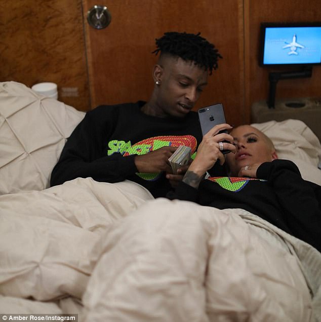 amber rose has made it instagram official with boyfriend savage and shared two gushing photos