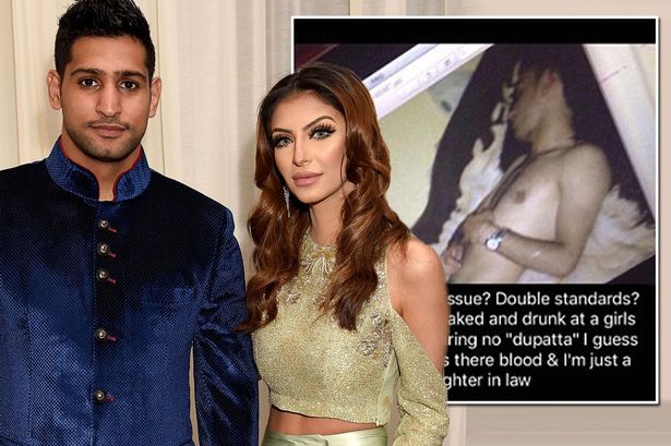 amir khans wife shares naked snapchat of his brother as feud
