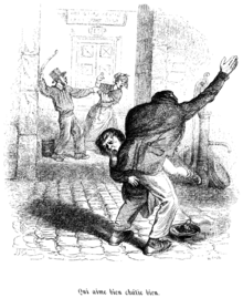an illustration from grandvilles cent proverbes captioned