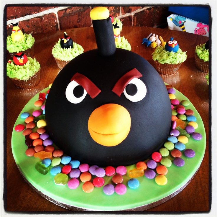 angry birds bomb birthday cake that friend made for sons birthday last november
