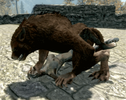 animated elder scrolls feline interspecies porn skyrim tagme werewolf wolf
