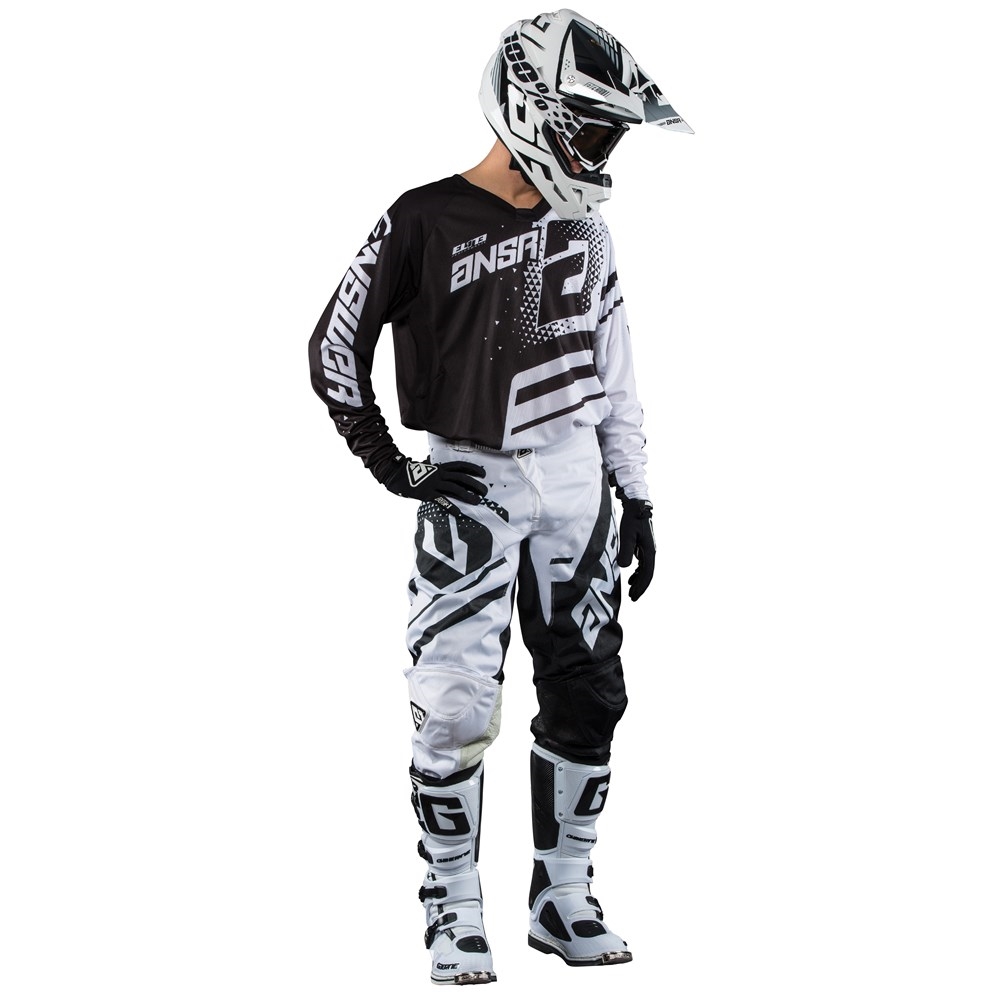 answer racing elite jersey pant package black white available
