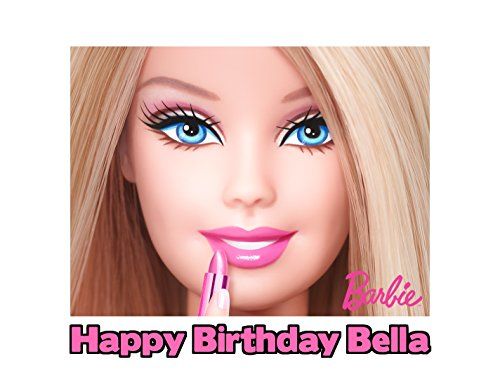 barbie image photo cake topper sheet personalized custom customized birthday party sheet