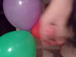 bathroom balloon cumshot