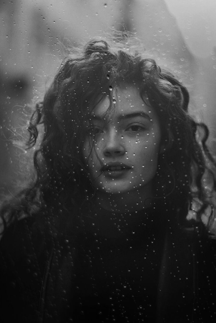 beautiful rain spattered black and white portrait from one of favorite photographers