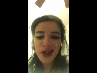 bella thorne flashes her tits live on instagram 3