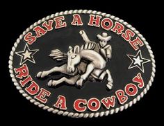 belt buckle western save a horse ride a cowboy funny buckles cowboybuckle