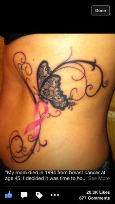 best gold butterfly tattoo cancer ribben images on pinterest