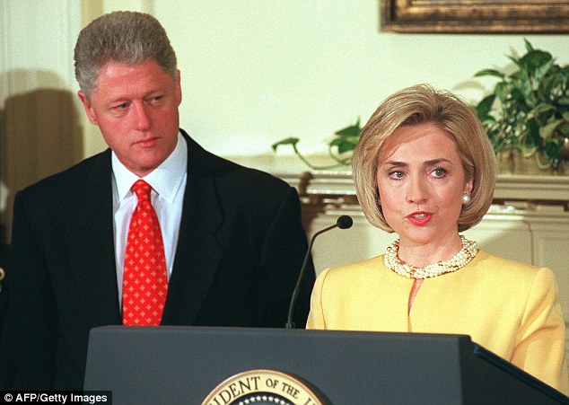 bill clinton pictured with his wife hillary shortly after the lewinsky scandal broke