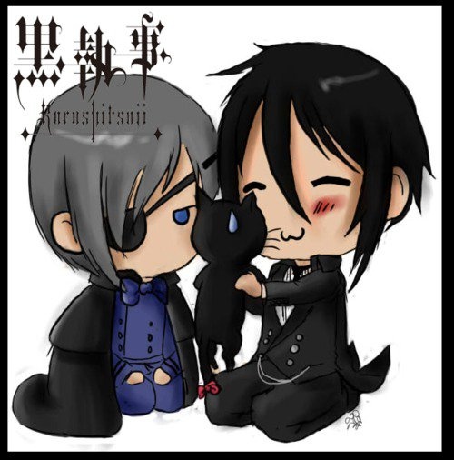 black butler ciel getting pissed at sebastian for admiring yet another kitty