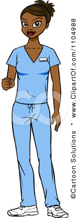 black nurse cartoon black nurse surgeon or doctor in scrubs holding out