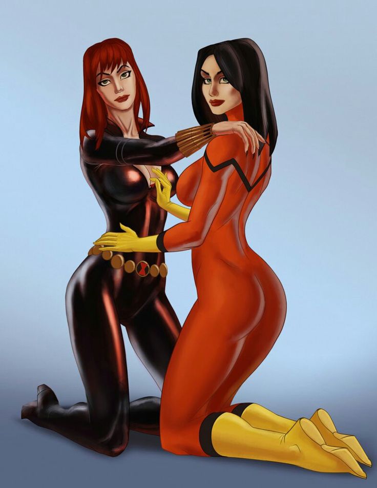 black widow and spiderwoman getting intimate black widow pinterest black widow and comic