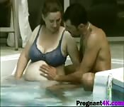 busty pregnant woman gets fucked outside