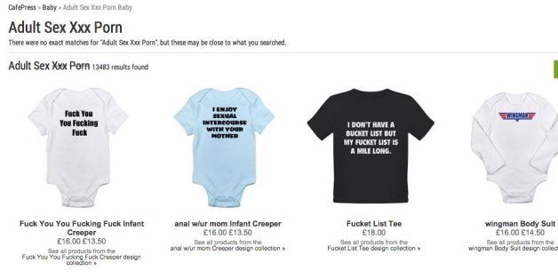 cafepress cause outrage after selling abhorrent and sexually explicit baby gros