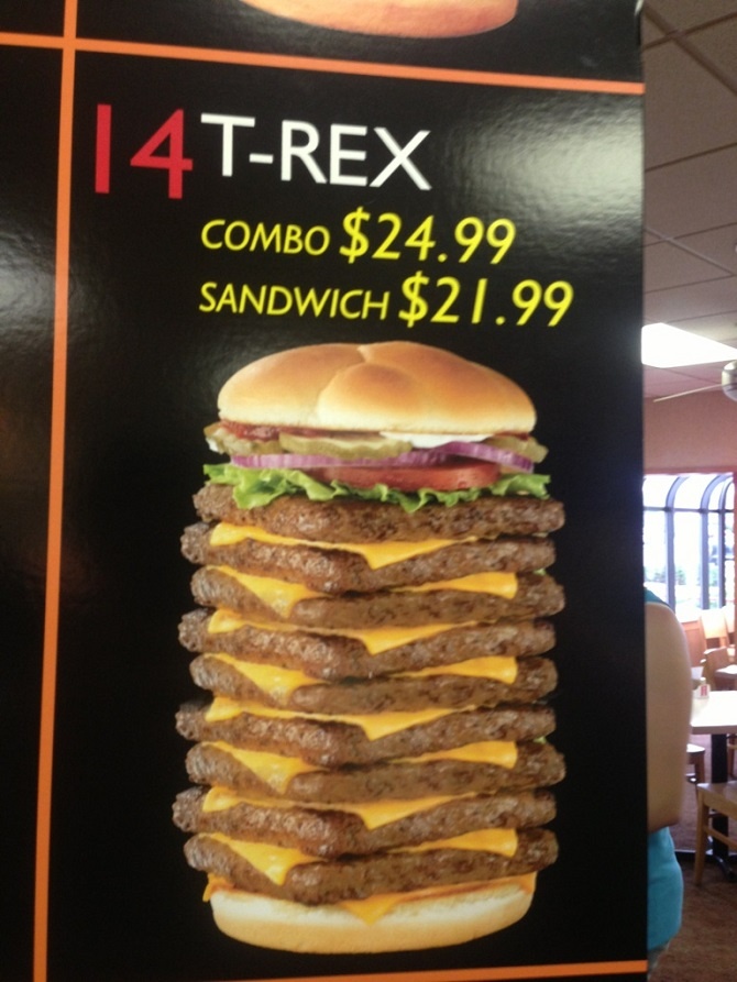 can you believe anyone could possibly want to order this monstrosity its the rex burger sold wendys in manitoba canada