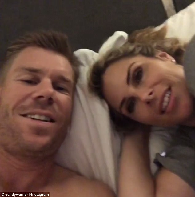 candice and david warner started their new years eve celebrations strong
