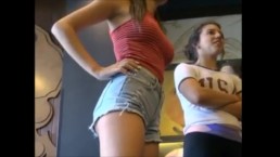 candid long legged teen tight ass and tiny jean shorts 1