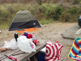 caught fucking hard in friends tent camping 1