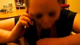 cheating white girl sucks while talking to husband on the phone 1