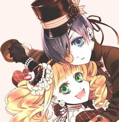 ciel and elizabeth lizzy kuroshitsuji black butler anime