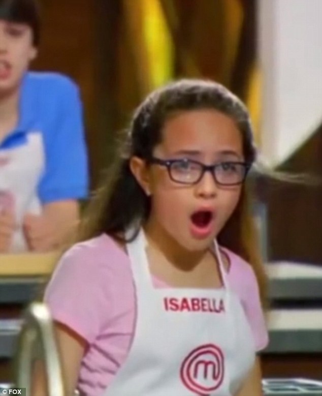 clever editing seems to show a junior contestants open mouthed shock when she hears what