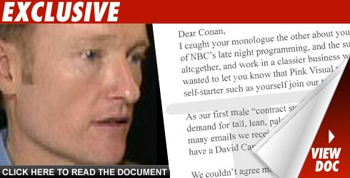 conan obrien finally has a job offer on the table when he blows off a porno flick called