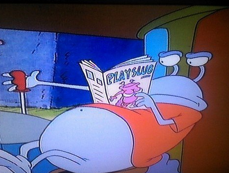 construction workers in rockos modern life are also porn enthusiasts