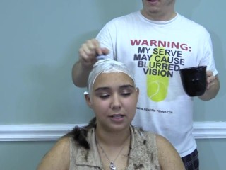 destiny gets her head shaved and is happy to go bald