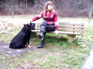 dildofucking on a park bench near road porn tube video