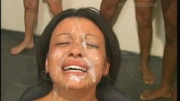 dirty brazilian cumslut cries during a messy bukkake 8