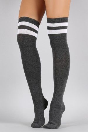 double stripe thigh high socks hello fall pinterest thigh 1
