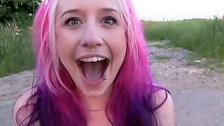 emo babe gets hotly fucked for money outdoors stranger dude