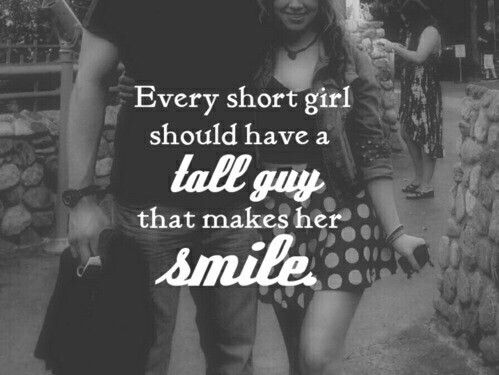 every short girl should have a tall guy that makes her smile