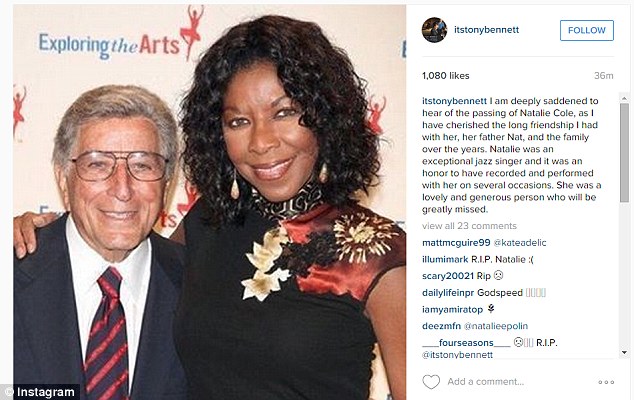friend tony bennett paid tribute to the singer on instagram friday afternoon