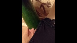 fucking myself with a huge cucumber til i squirt
