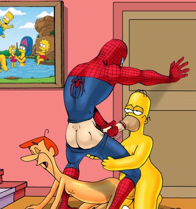 gay cartoon porn simpsons jetsons spiderman blowjob
