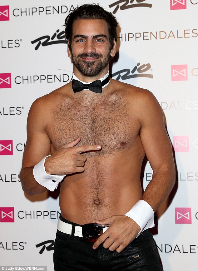 good looking man nyle showed off his sculpted abs and chest hair for his red