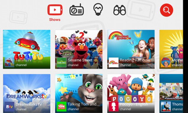 google launches youtube kids app to show child friendly videos daily mail online