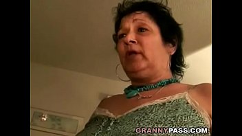 granny receives facial cumshot after blowjob