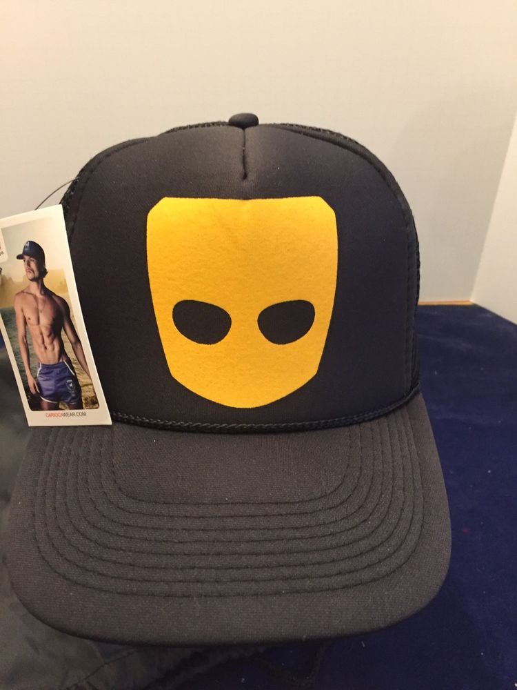 grindr ball cap gay hat mens one size black yellow logo snapback grinder new