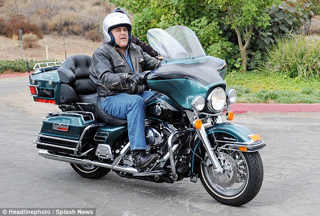 harley enthusiast jay leno at the annual harley davidson love ride from castaic lake