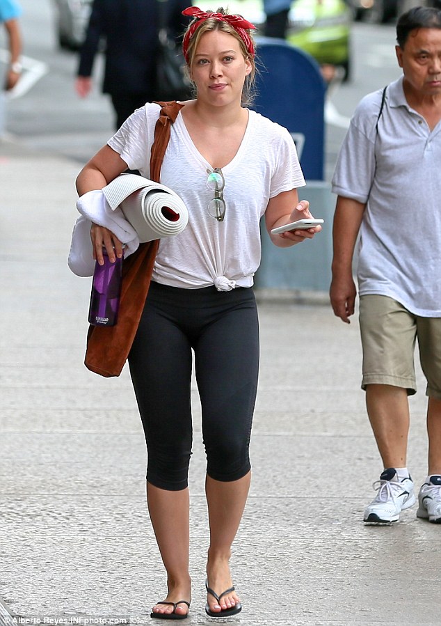 health on thursday hilary duff was spotted leaving a yoga
