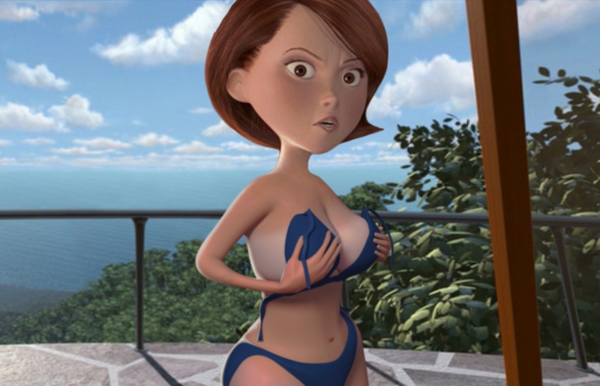 helen parr pixar the incredibles big breasts