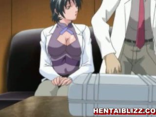 hot anime slut with nipple clamps and dildo in her ass