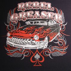 hot rod shirt rebel greaser low rider custom car flames small to and tall