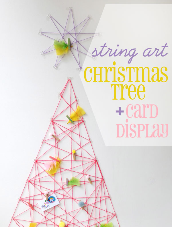 how to string art christmas tree card display poppet makes