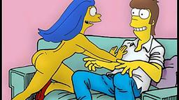 hung cartoon stud homer simpson bangs her hot milf wife marge