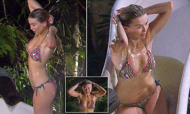 im a celebrity toff flaunts bikini bod in jungle bath daily mail online